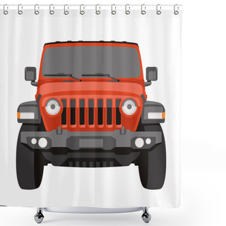 Personality  Off-road Vehicle Jeep Vector Illustration Front Shower Curtains