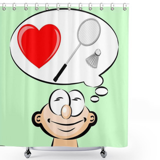 Personality  I Love Badminton - Emoticon Shower Curtains