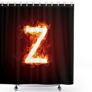 Personality  Fiery Font For Hot Flame Design. Letter Z Shower Curtains