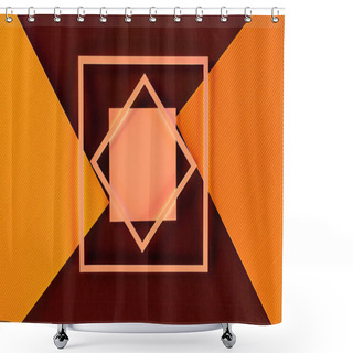 Personality  Top View Of Arrangement Of Colorful Paper Sheets And Frames Backdrop Shower Curtains