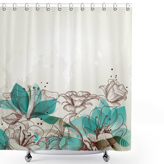 Personality  Retro Floral Background Shower Curtains