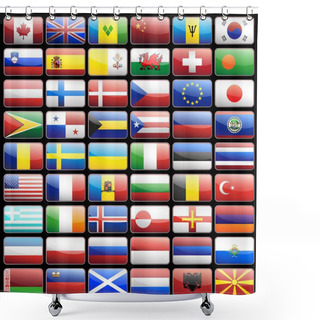 Personality  Flag Icons Shower Curtains