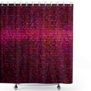 Personality  Multicolor Abstract Lights Red Disco Background. Square Pixel Mo Shower Curtains