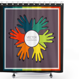 Personality  Vector Background With Gloves. Shower Curtains