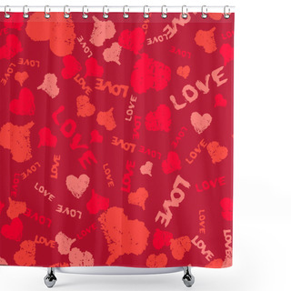 Personality  Valentine Background Painted Hearts And Words Love Shower Curtains