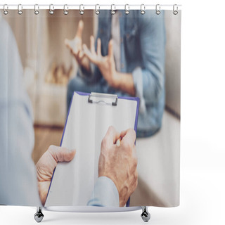 Personality  Selective Focus Of Psychologists Notes Shower Curtains