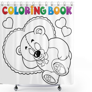 Personality  Coloring Book Teddy Bear Theme 2 Shower Curtains