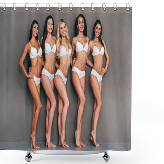Personality  Five Beautiful Women In Lingerie Shower Curtains