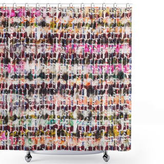 Personality  Varicoloured Woven Yarns Of Boucle Fabric Close Up Shower Curtains