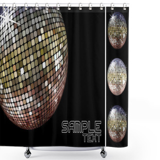 Personality  Disco Ball Background Shower Curtains