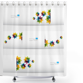 Personality  Collection Of Floral Banners Shower Curtains
