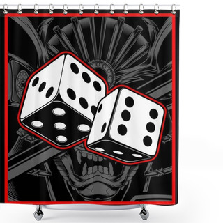 Personality  Dice Vector,Hand Drawing,Isolated,Easy To Edit Shower Curtains