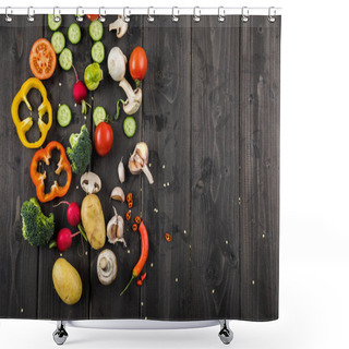 Personality  Fresh Ripe Vegetables  Shower Curtains