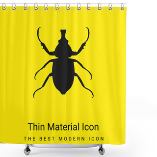 Personality  Animal Longhorned Insect Shape Minimal Bright Yellow Material Icon Shower Curtains