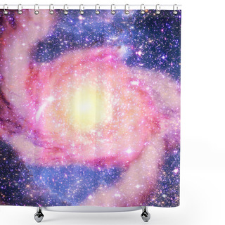 Personality  Far Away Spiral Galaxy Shower Curtains