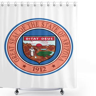 Personality  Great Seal Of US Federal State Of Arizona (The Grand Canyon State) Shower Curtains