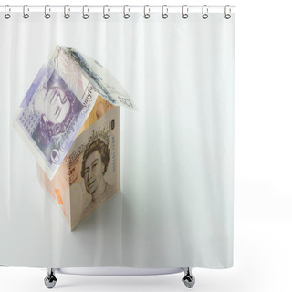 Personality  House Made Of Pound Banknotes Shower Curtains