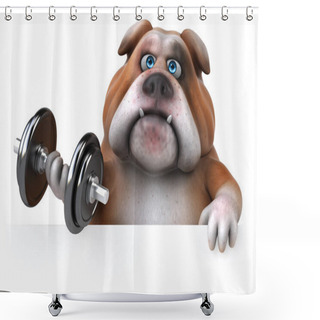 Personality  Cartoon Character  With Dumbbell Shower Curtains