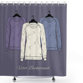 Personality  Vector Illustration Of Women's Sweaters. Shower Curtains
