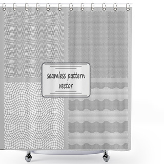 Personality  Monochrome Elegant Seamless Pattern Shower Curtains