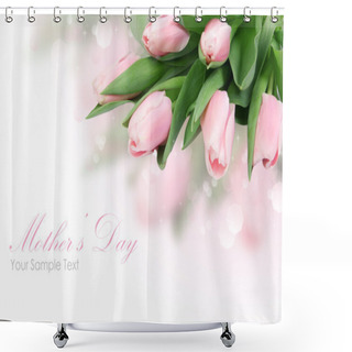 Personality  Tulip Flower Isolated On White Shower Curtains