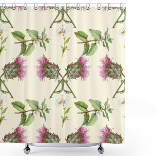 Personality  Thistle Seamless Pattern Shower Curtains