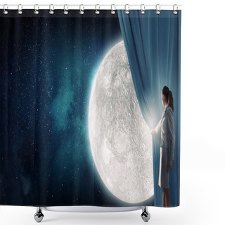 Personality  Woman Open Curtain Shower Curtains