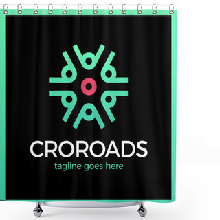 Personality  Wheel Crossroad Logotype Shower Curtains