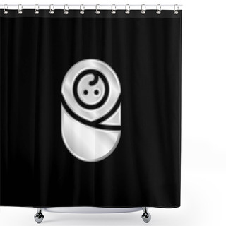 Personality  Baby Silver Plated Metallic Icon Shower Curtains