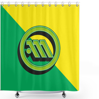 Personality  Athens Metro Logo Symbol Green And Yellow Modern 3d Vector Icon Logo Shower Curtains