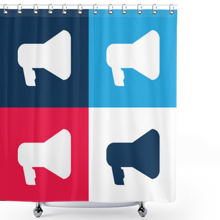 Personality  Amplification Tool Silhouette In Black Blue And Red Four Color Minimal Icon Set Shower Curtains