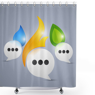 Personality  Speech Bubbles,  Vector Illustration  Shower Curtains