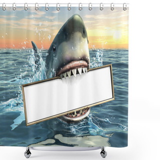 Personality  Shark Advertising Shower Curtains