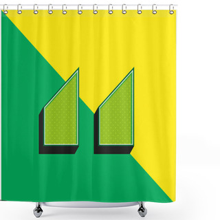 Personality  Blocks With Angled Cuts Green And Yellow Modern 3d Vector Icon Logo Shower Curtains