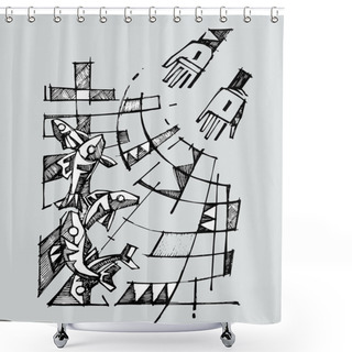 Personality  Jesus Fisher  Net  Concept Shower Curtains
