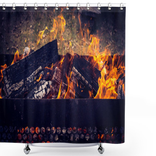 Personality  Burning In The Brazier Wood Shower Curtains