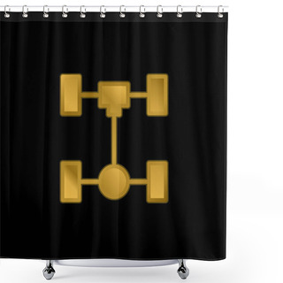 Personality  Axle Gold Plated Metalic Icon Or Logo Vector Shower Curtains