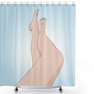Personality  Female Legs On The Beach Pop Art Retro Style Shower Curtains