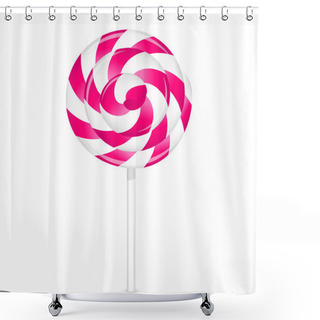Personality  Vector Illustration Of Pink Lollipop Shower Curtains