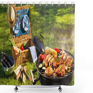 Personality  Barbecue Picnic Shower Curtains