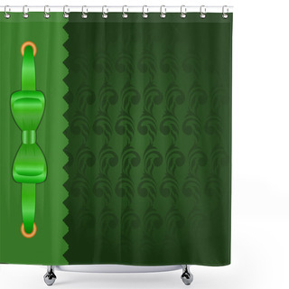 Personality  Green Hardcover With Serrated Edge Shower Curtains
