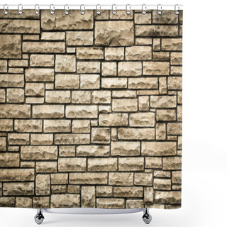 Personality  Persistence Concept, Background Of Brick Wall Texture Shower Curtains