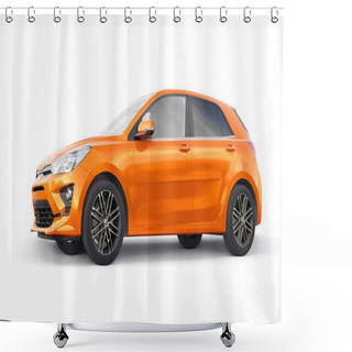 Personality  Compact Urban Family Hatchback. 3d Illustrration Shower Curtains