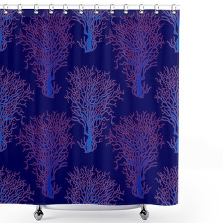 Personality  Coral Reef Seamless Pattern Shower Curtains