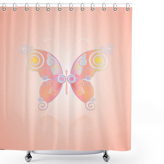 Personality  Butterfly Of Vector Design Shower Curtains