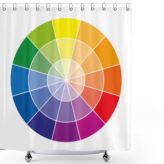Personality  Color Wheel Or Color Circle With Twelve Colors Shower Curtains