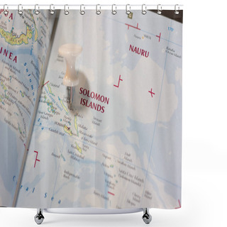 Personality  Solomon Islands On The Map Of The World. Shower Curtains