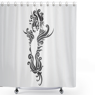 Personality  Vector Abstract Woman Silhouette. Shower Curtains
