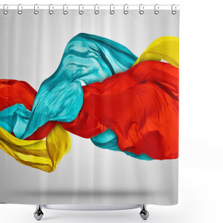 Personality  Smooth Elegant Colored Cloth On Grey Background Shower Curtains