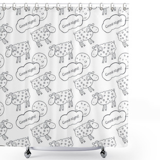 Personality  Pattern With Images Cute Sheep Shower Curtains